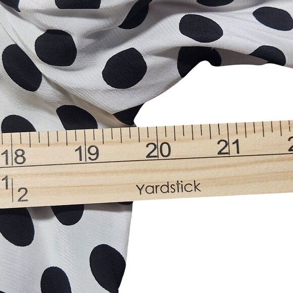 Express Womens Black White L Polka Dot Blouse Preppy Indie Patterncore Peplumcor - Picture 7 of 16